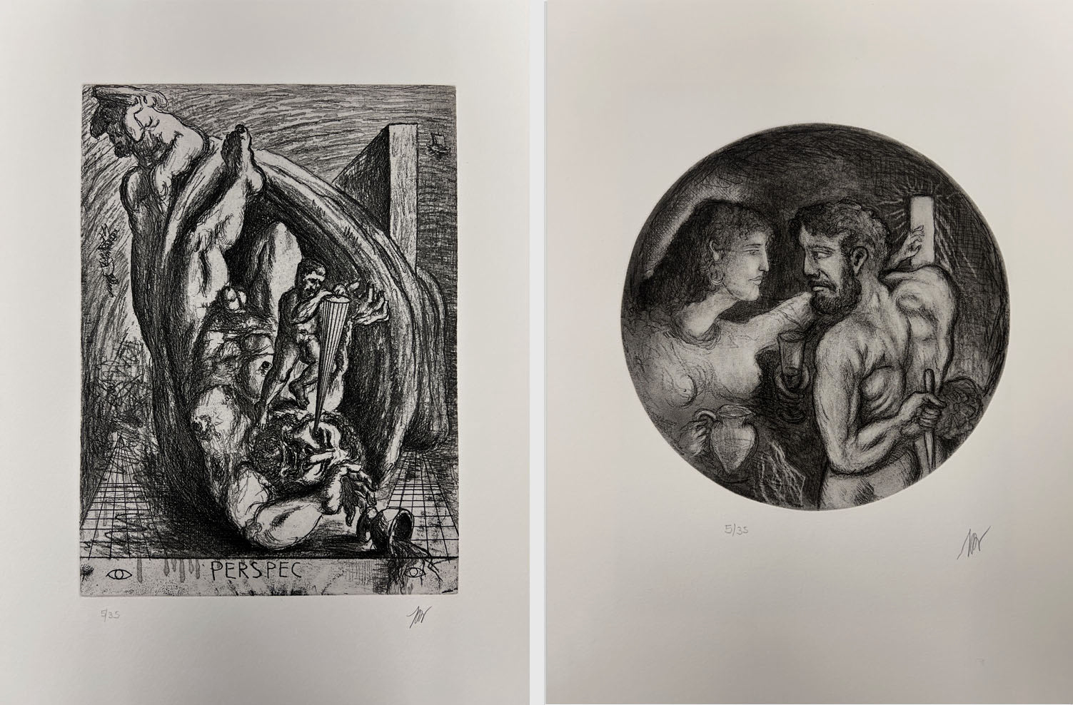 Guillermo Pérez Villalta "La Odisea" Limited Signed Art Print Set, 80 x 40 cm.