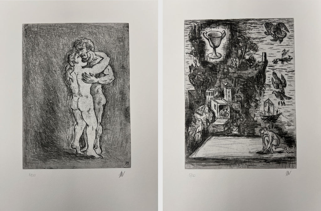 Guillermo Pérez Villalta "La Odisea" Limited Signed Art Print Set, 80 x 40 cm.