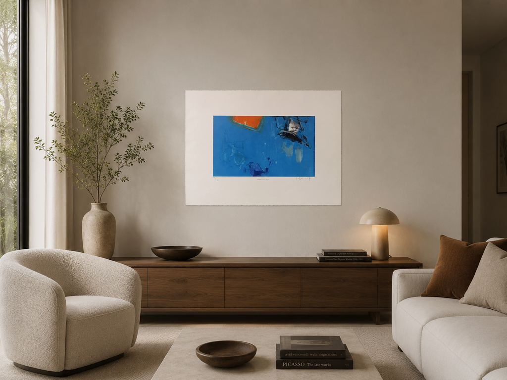 Joaquín Capa Eiriz "Naranja - blu" /65 Limited Signed Fine Wall Art 56L x 76W cm