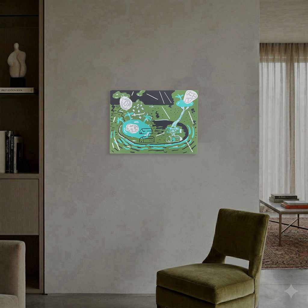 Luis Gordillo "Paisaje" 1985 P.A., Fine Wall Art Print | 53 x 38 cm