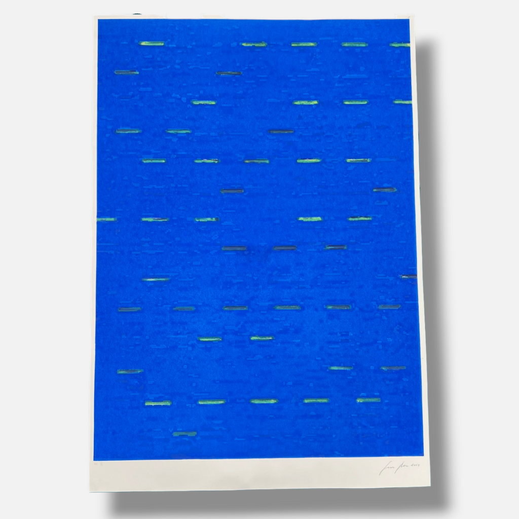 Gerardo Delgado "Sin Titulo III(azul)" H.C. 2004 Limited Signed Wall Art Print