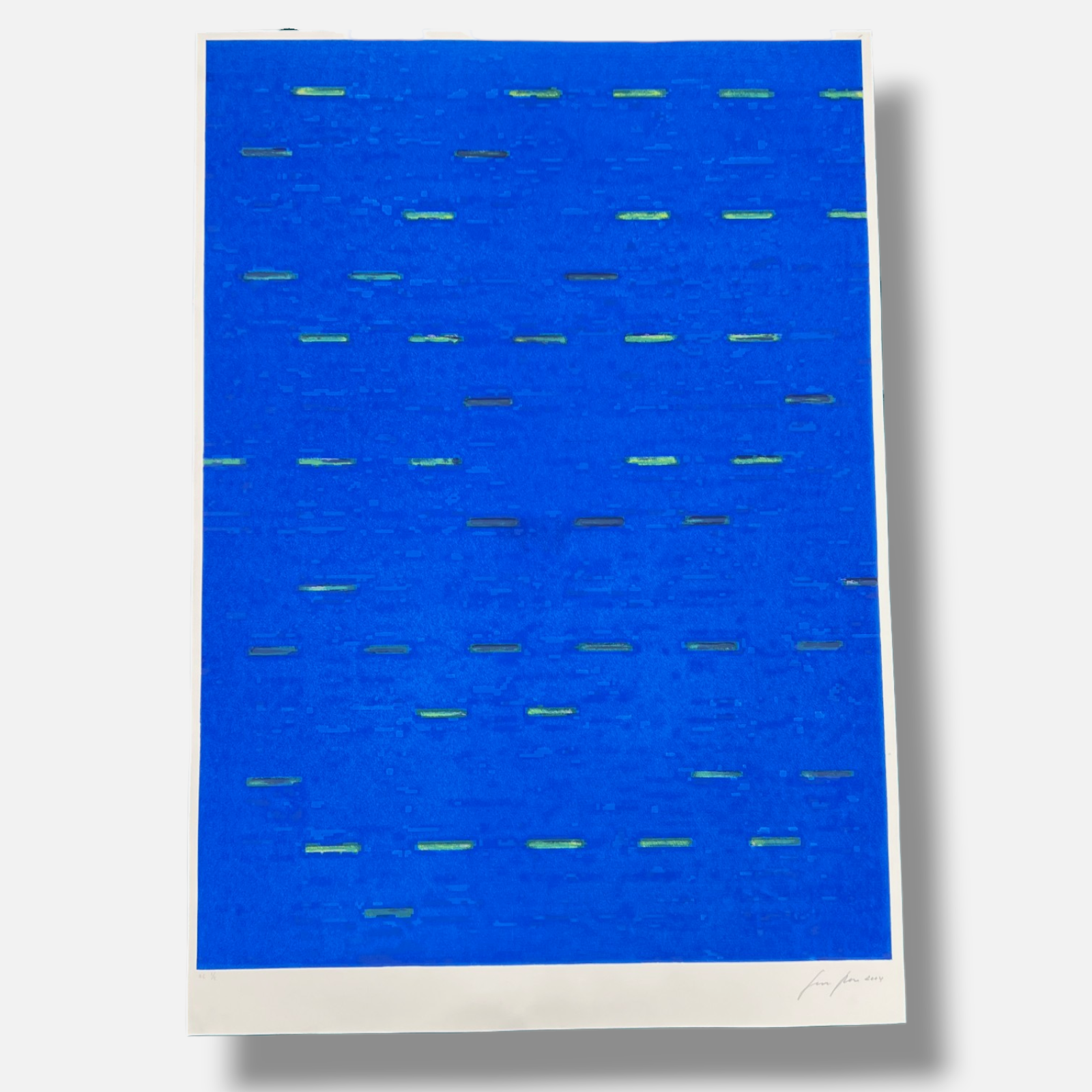 Gerardo Delgado "Sin Titulo III(azul)" H.C. 2004 Limited Signed Wall Art Print