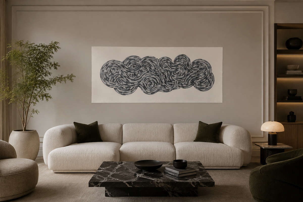Sol LeWitt "Whirls and Twirls (Black)" 2005 Signed Limited Wall Art 57L x 134Wcm