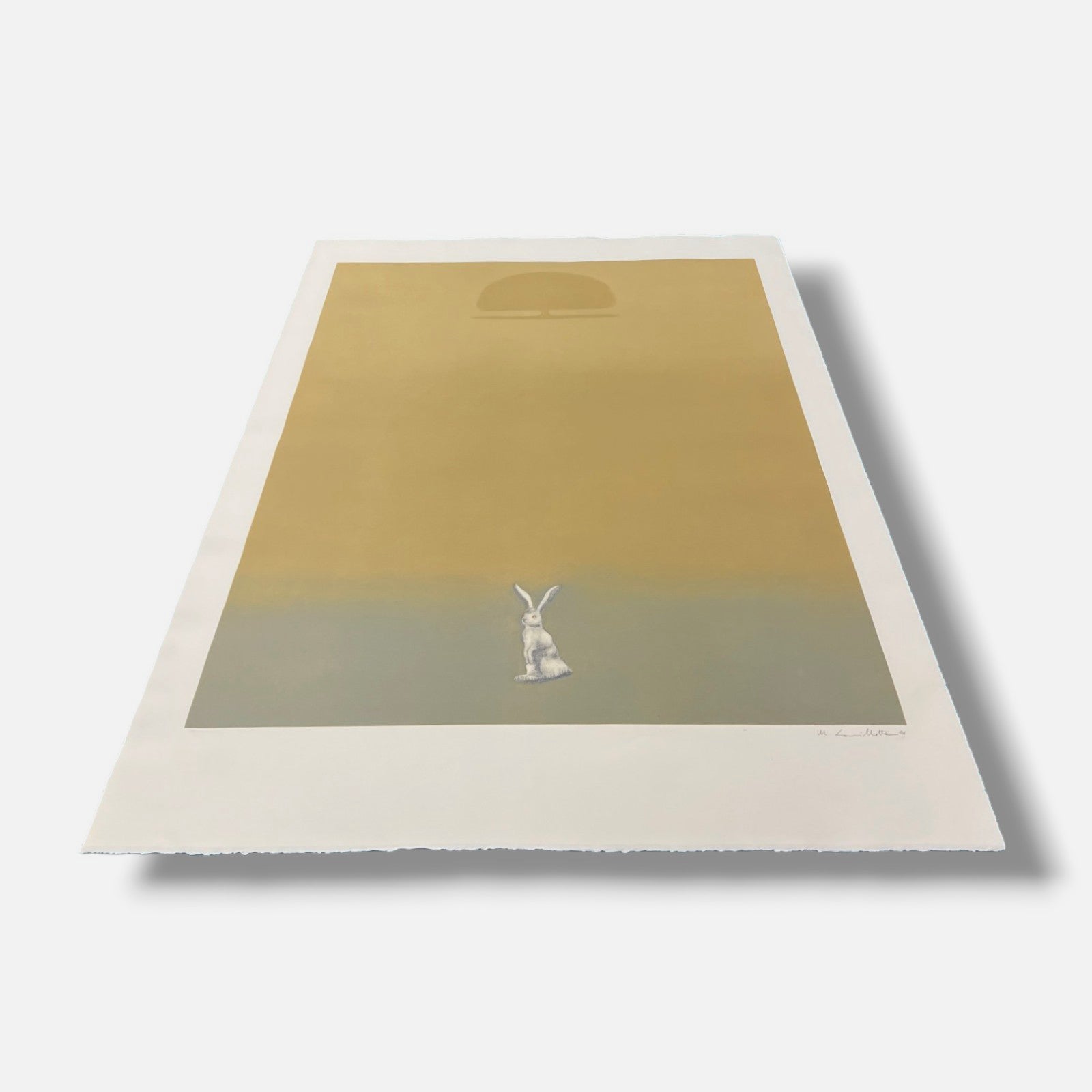 Maurizio Lanzillotta "Conejo y Encina"Limited Signed Wall Art, 70 x 100 cm