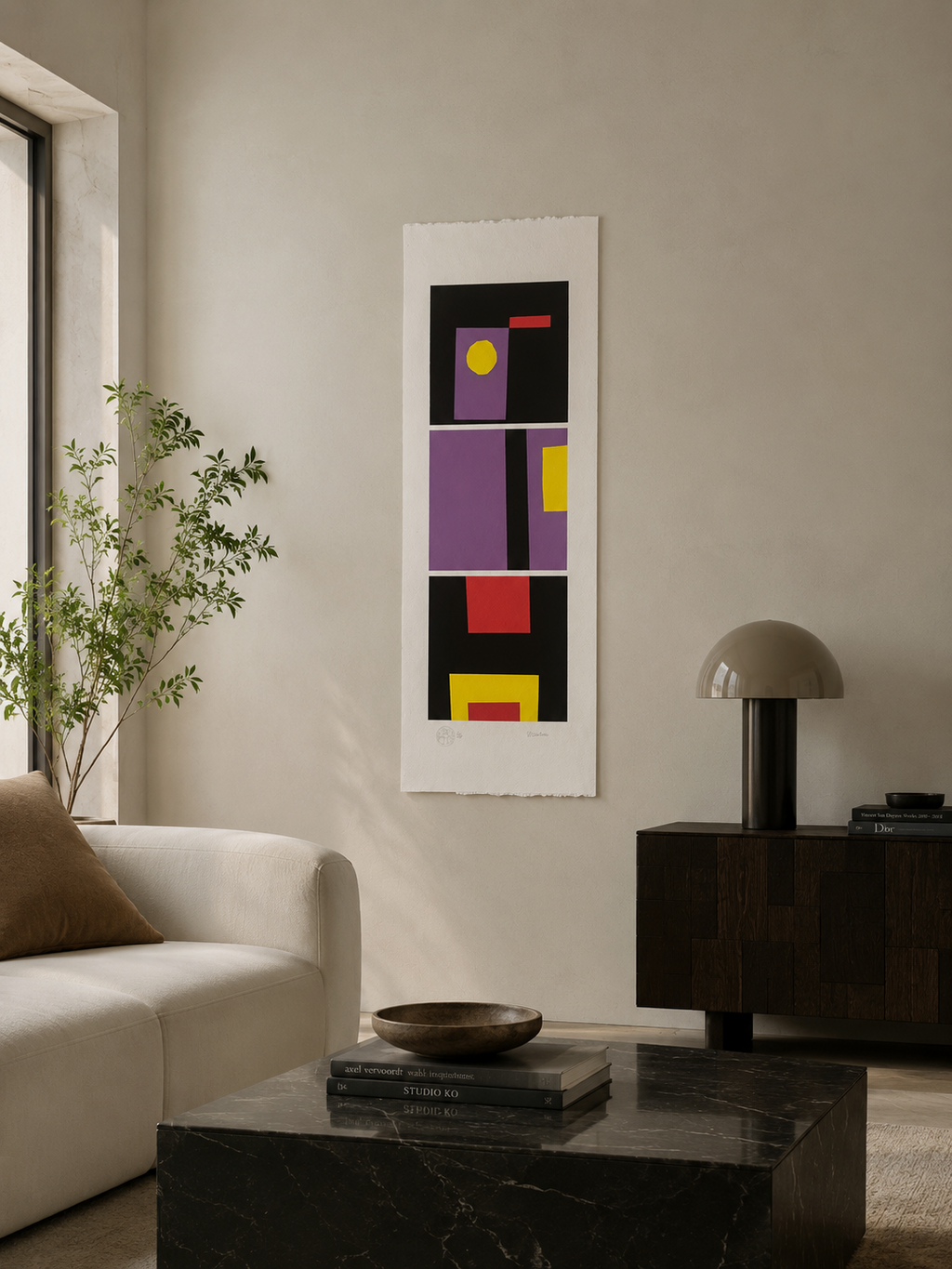 Nelson Villalobo Ferrer "Con Titulo" 2003 Limited Signed Fine Wall Art 77Lx25Wcm