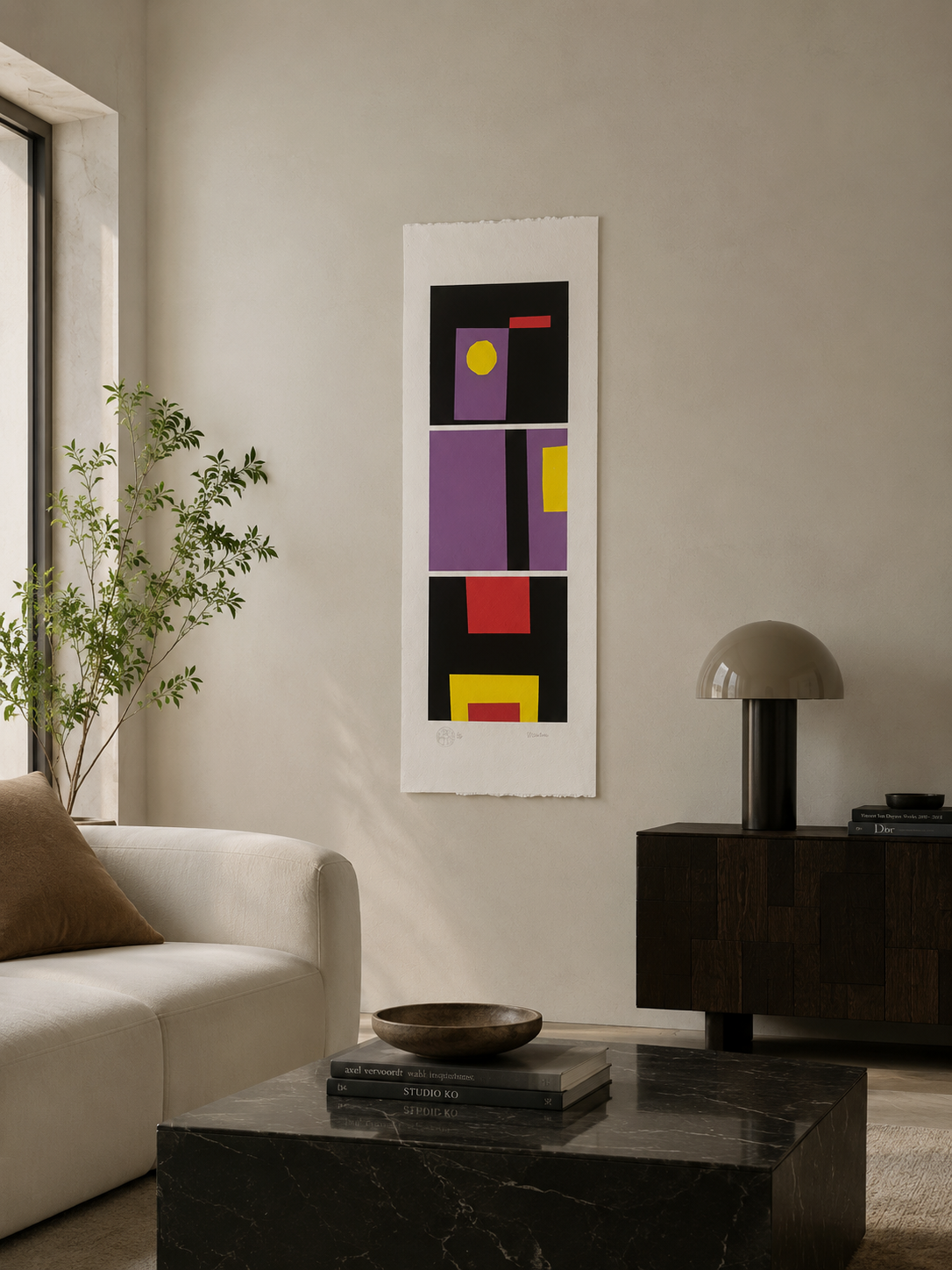 Nelson Villalobo Ferrer "Con Titulo" 2003 Limited Signed Fine Wall Art 77Lx25Wcm