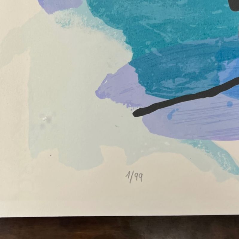 Ciro Beltrán "Azul" 2004 Limited Signed Fine Framed Wall Art, 70x50 cm