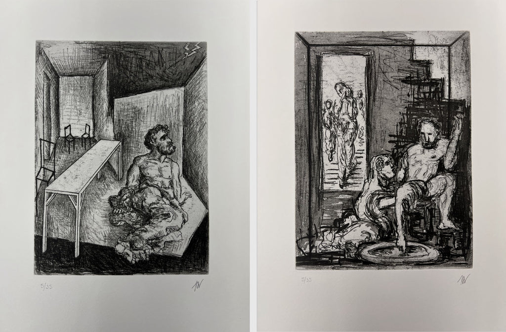 Guillermo Pérez Villalta "La Odisea" Limited Signed Art Print Set, 80 x 40 cm.