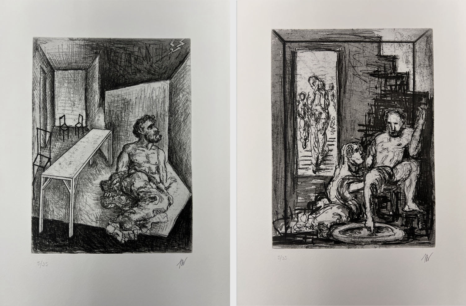 Guillermo Pérez Villalta "La Odisea" Limited Signed Art Print Set, 80 x 40 cm.