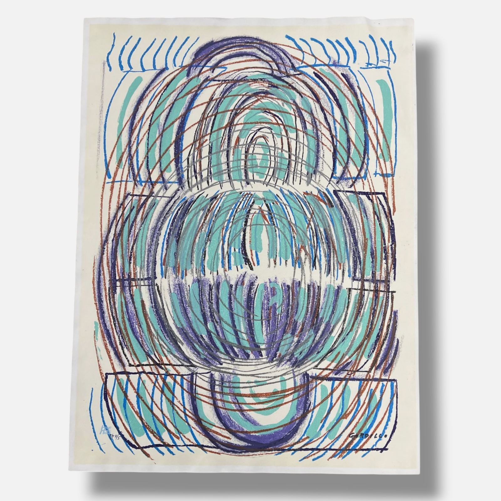 Luis Gordillo "Anticosa vegetal" P.T. 2001 Limited Signed Fine Wall Art Print