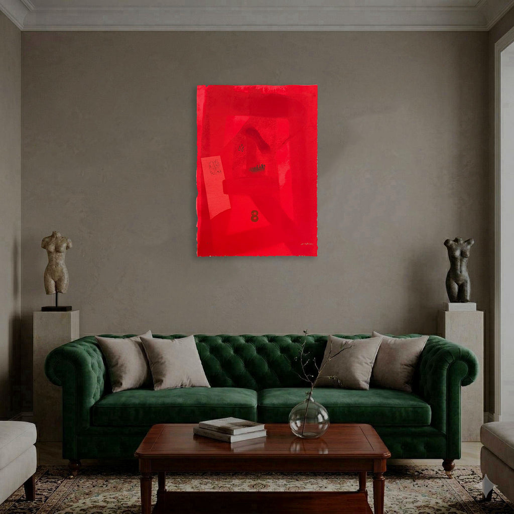 Paolo Laudisa "Rosso Tramonto Di Fuocco" B.A.T. Signed Wall Art Print, 70x100 cm