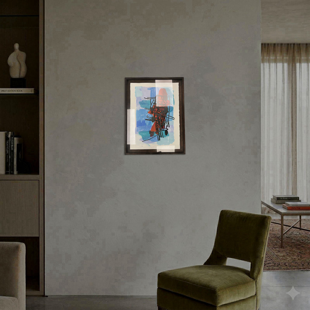 Ciro Beltrán "Azul" 2004 Limited Signed Fine Framed Wall Art, 70x50 cm