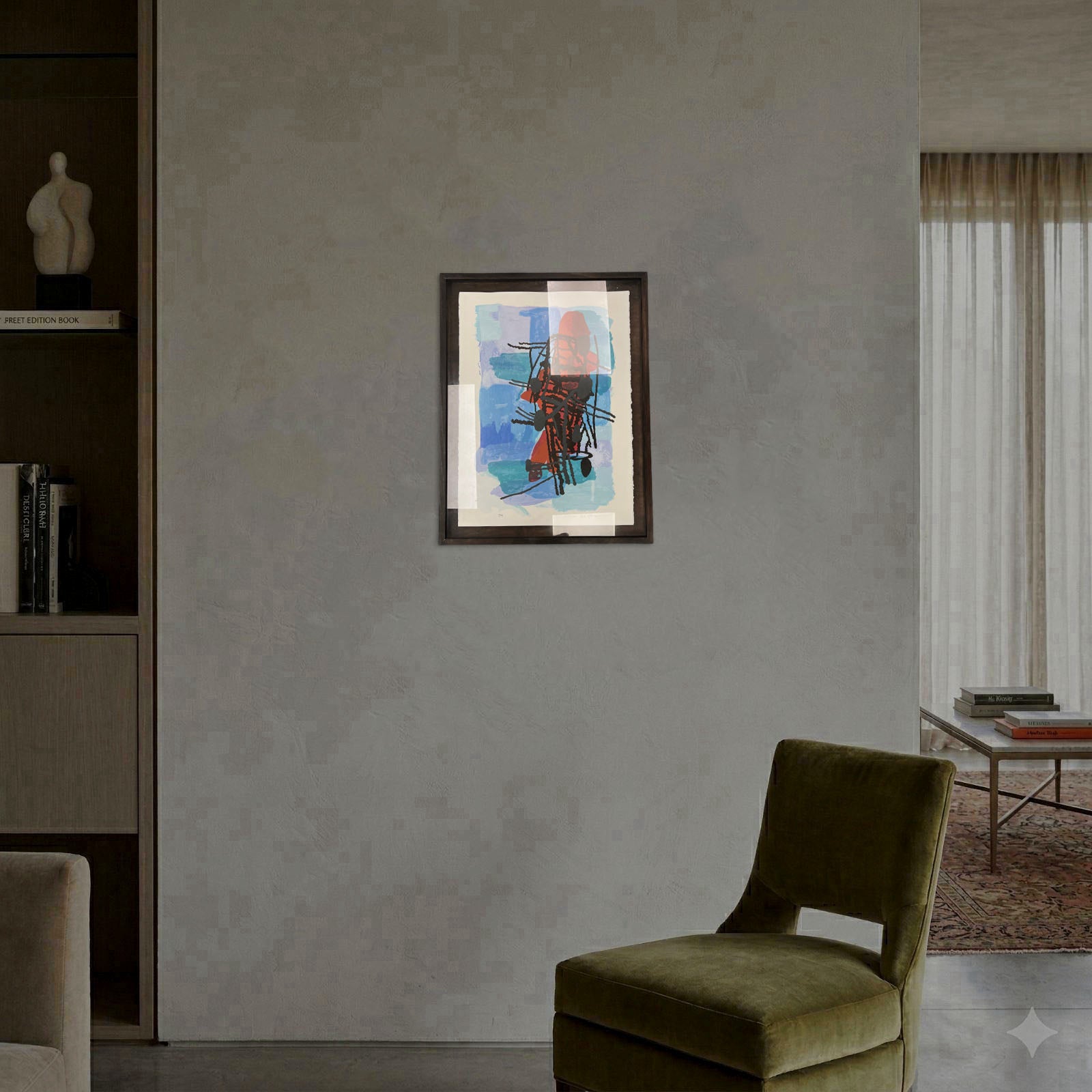 Ciro Beltrán "Azul" 2004 Limited Signed Fine Framed Wall Art, 70x50 cm