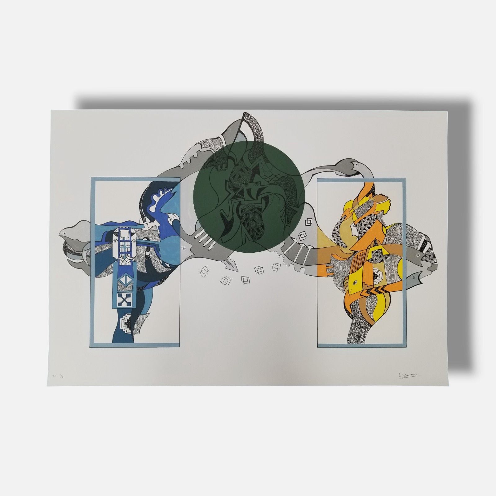 Luis Arias Vera "Silencio Y Cosmos (Verde)" 2003 P.T. Limited Signed Wall Art