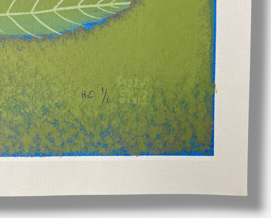Nélida López Martínez "Estudio Con Flor y Hojas" H.C. Limited Signed Wall Art