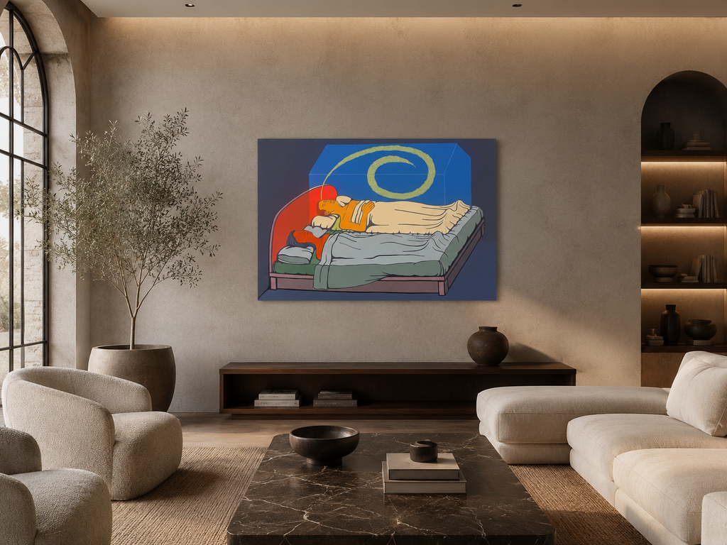 Alfredo García Revuelta "Pareja En La Cama" H.C. Limited Signed Wall Art 70x100
