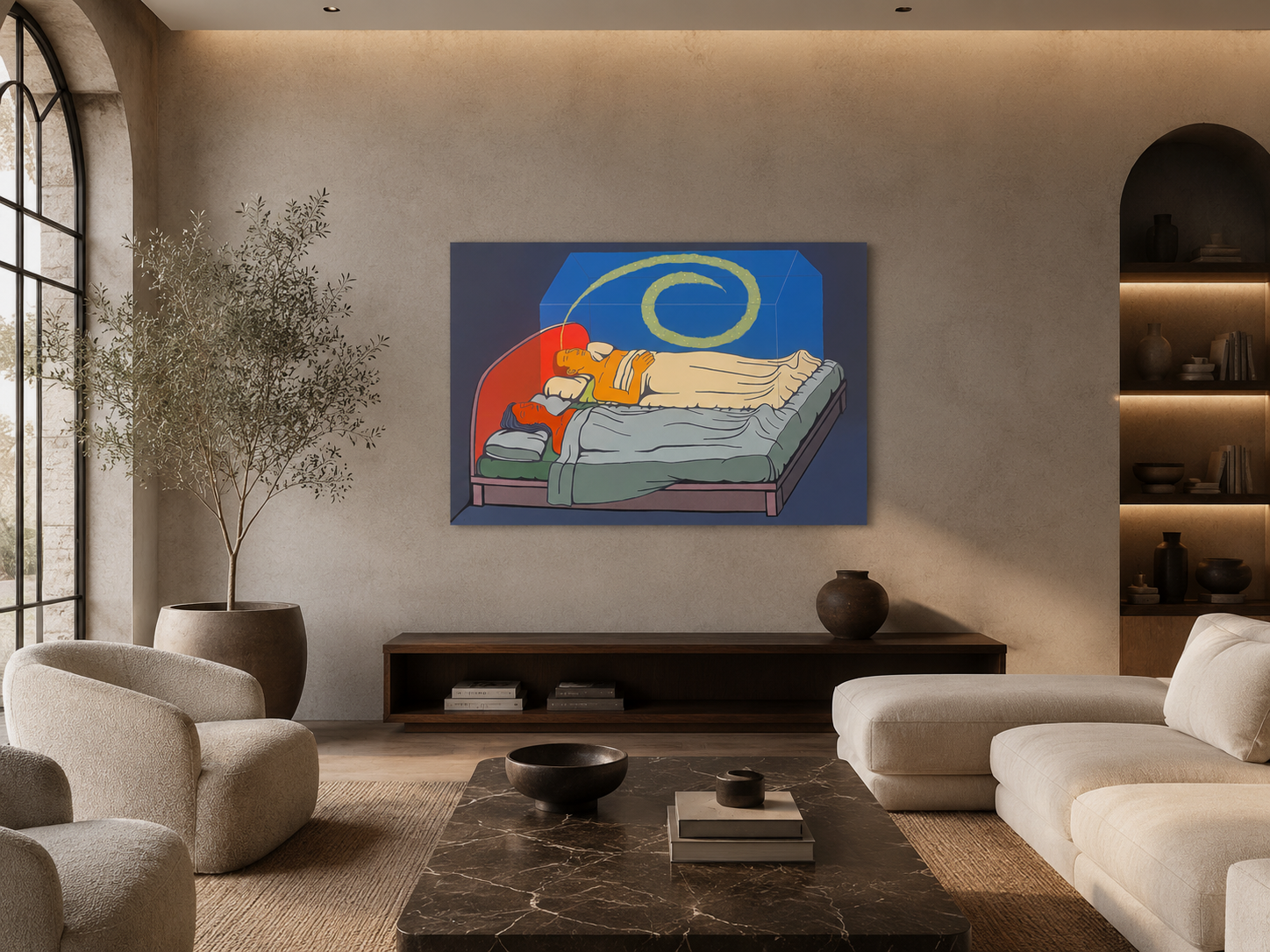 Alfredo García Revuelta "Pareja En La Cama" H.C. Limited Signed Wall Art 70x100