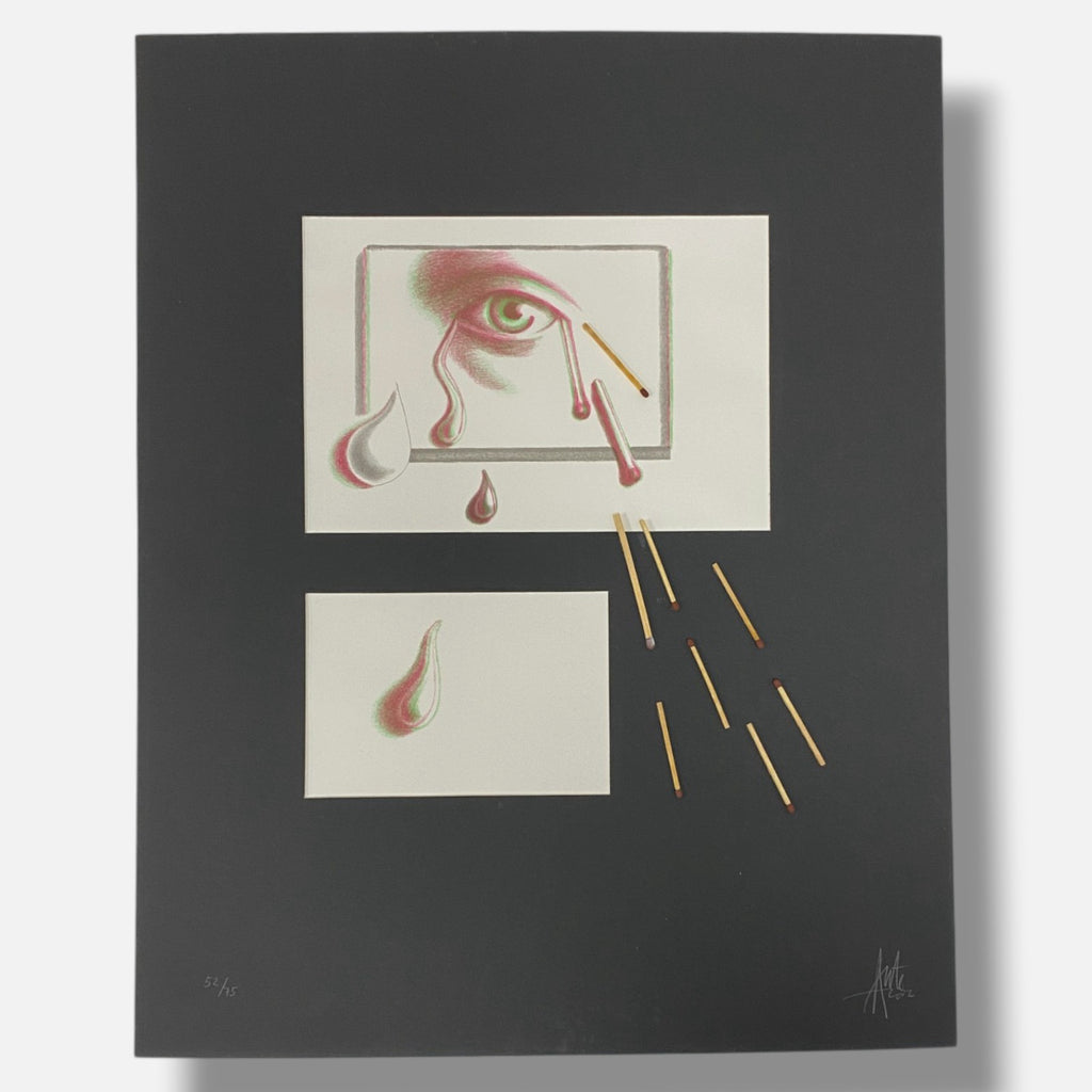 Luis Eduardo Aute "Lagrimas De Fuego" 2006, Fine 3D Art Print | 49 x 40 cm.