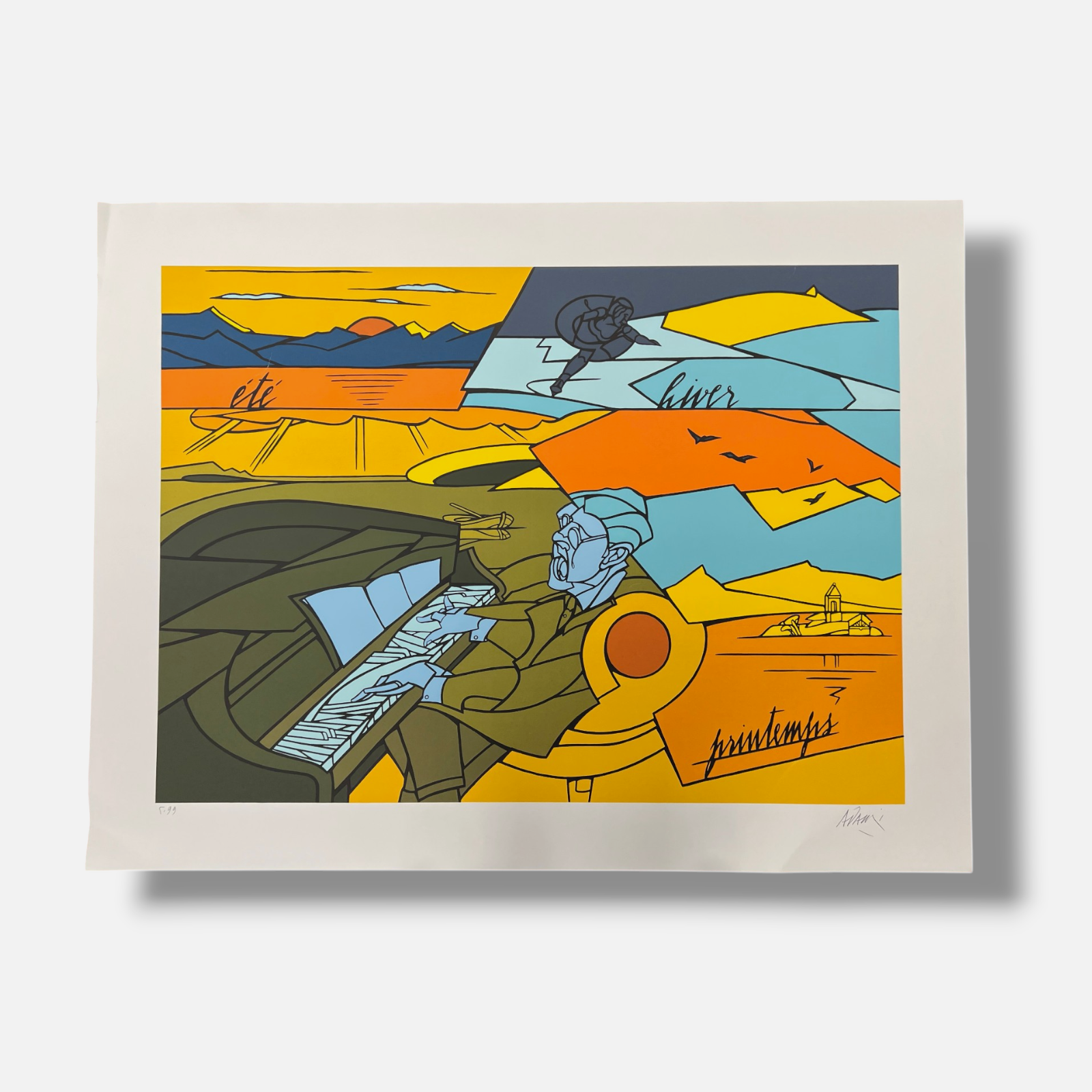 Valerio Adami "I Quatto Concerti Della Stagioni" Limited Signed Fine Wall Art