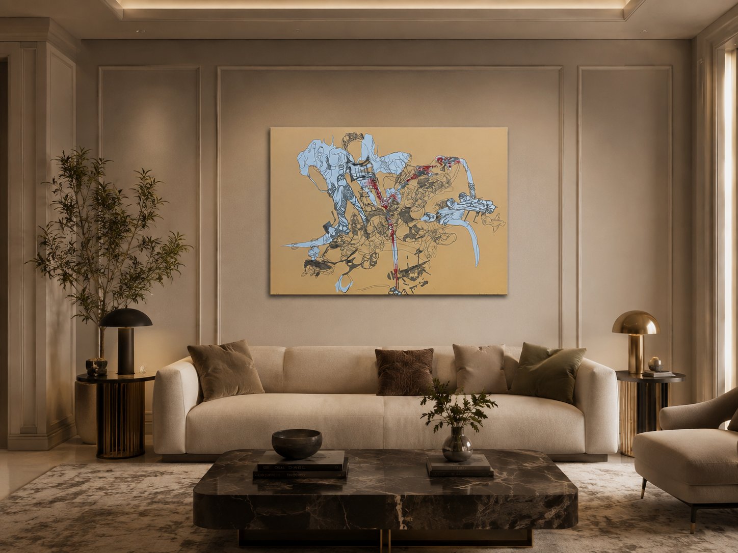 Martí Cormand Rifà "Scramblet Drawing" 2002 P.T. Limited Signed Wall Art 55Lx75W
