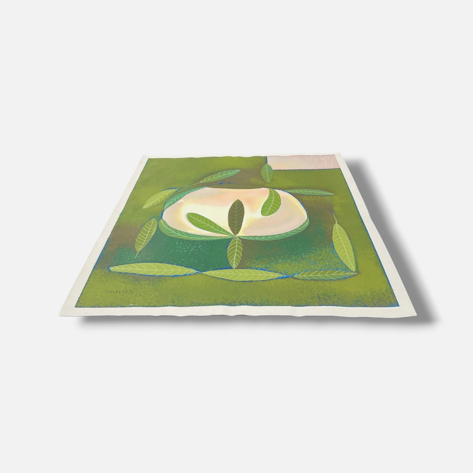 Nélida López Martínez "Estudio Con Flor y Hojas" 2004, Limited Signed Wall Art