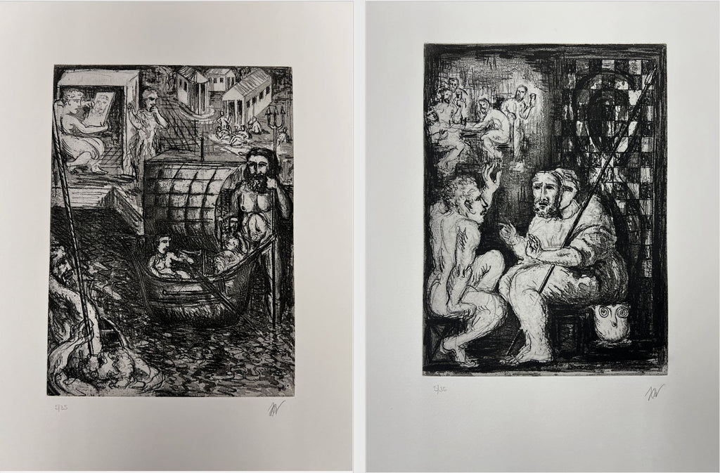 Guillermo Pérez Villalta "La Odisea" Limited Signed Art Print Set, 80 x 40 cm.
