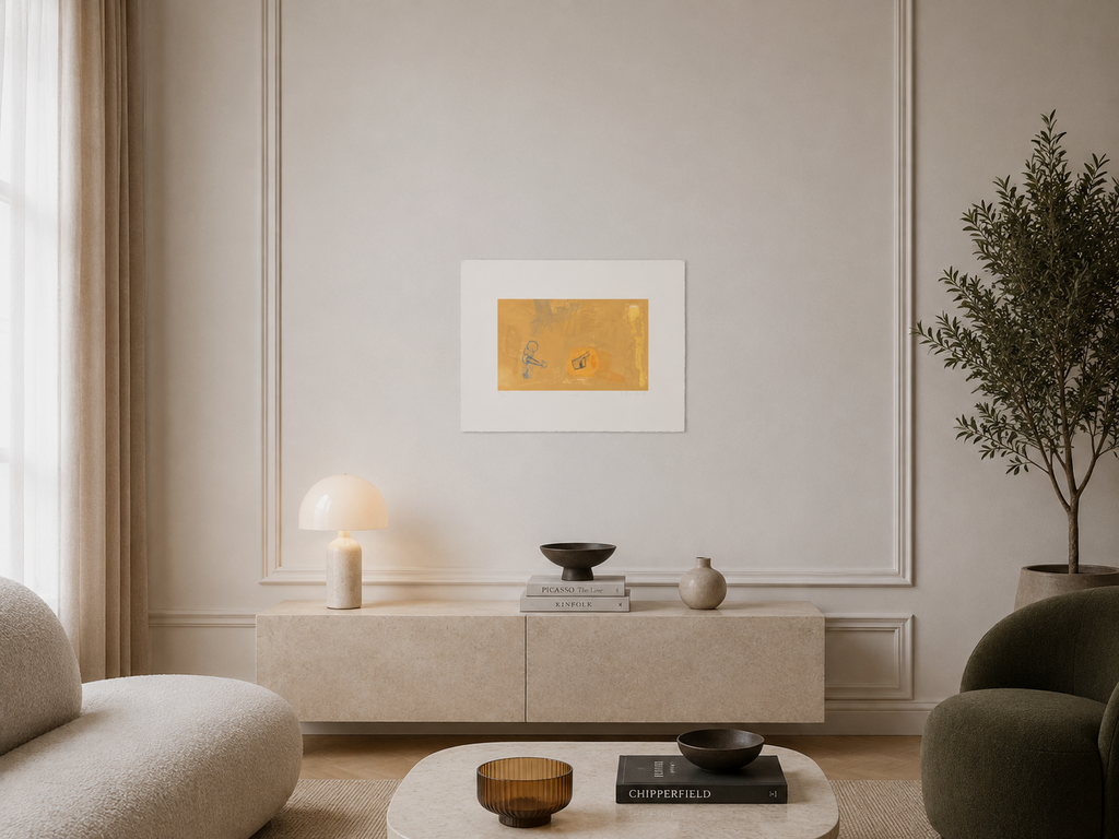 Joaquín Capa Eiriz "Ocher" /65 Limited Signed Unframed Fine Wall Art, 56Lx76W cm