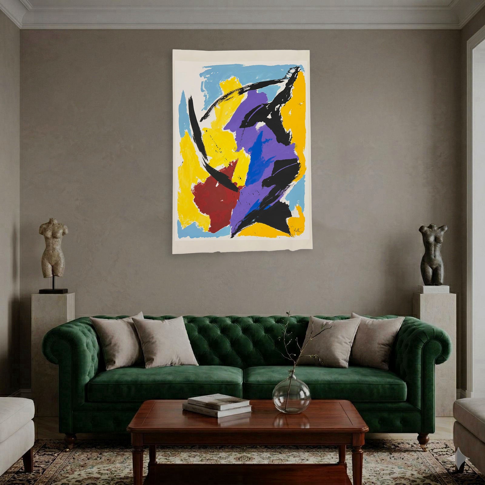 Jean Miotte "Mancha Central Violeta" 2006 Limited Signed Wall Art | 65 x 95 cm