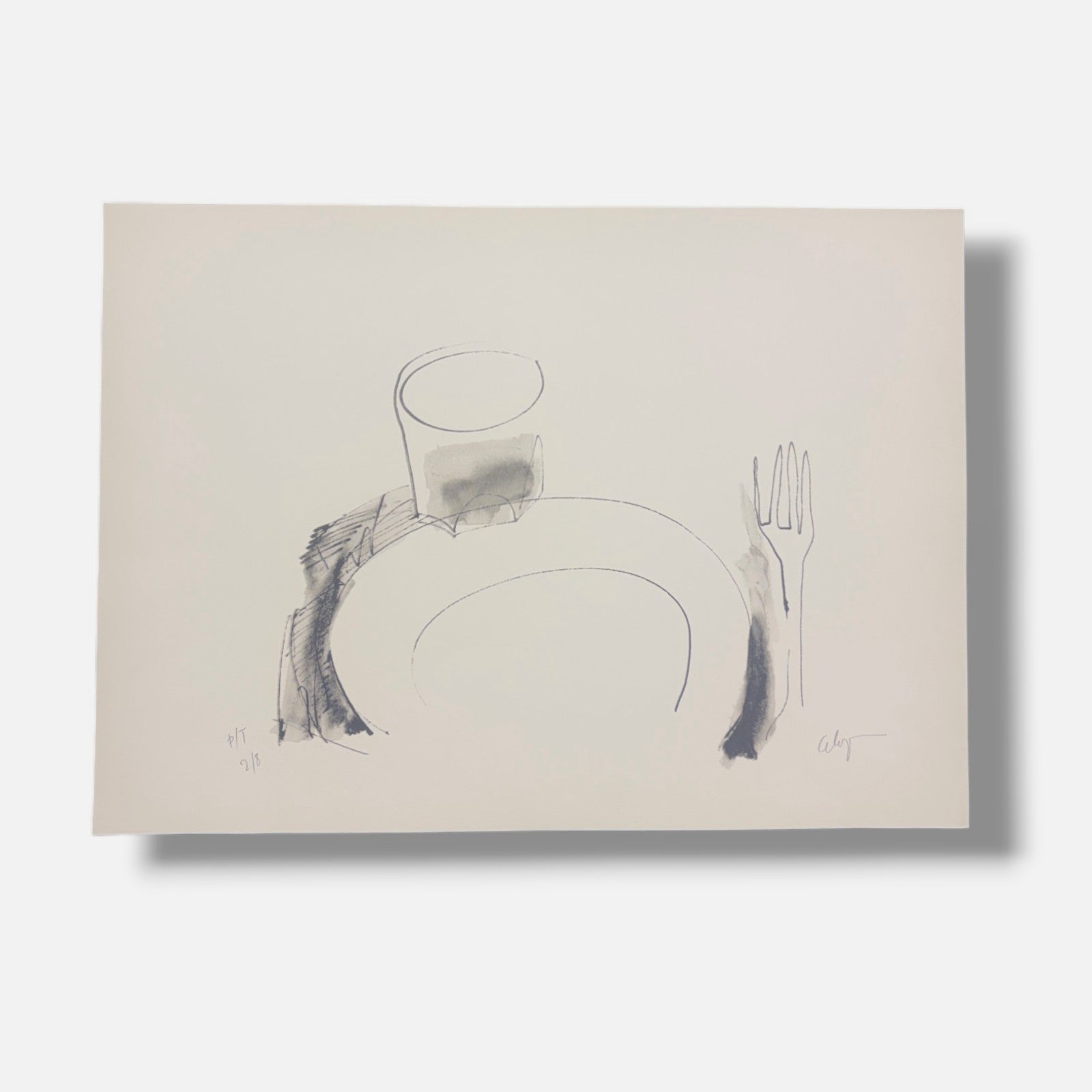 Guillermo Díez Celaya "Estudio Para Una Cena De Pascua IV" P.T. Signed Wall Art