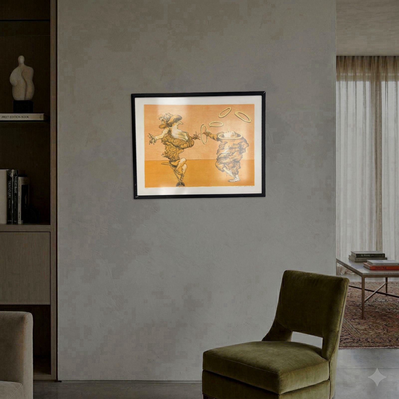 Manuel Alcorlo "Naranja" 1987 Limited Signed Framed Fine Wall Art Print