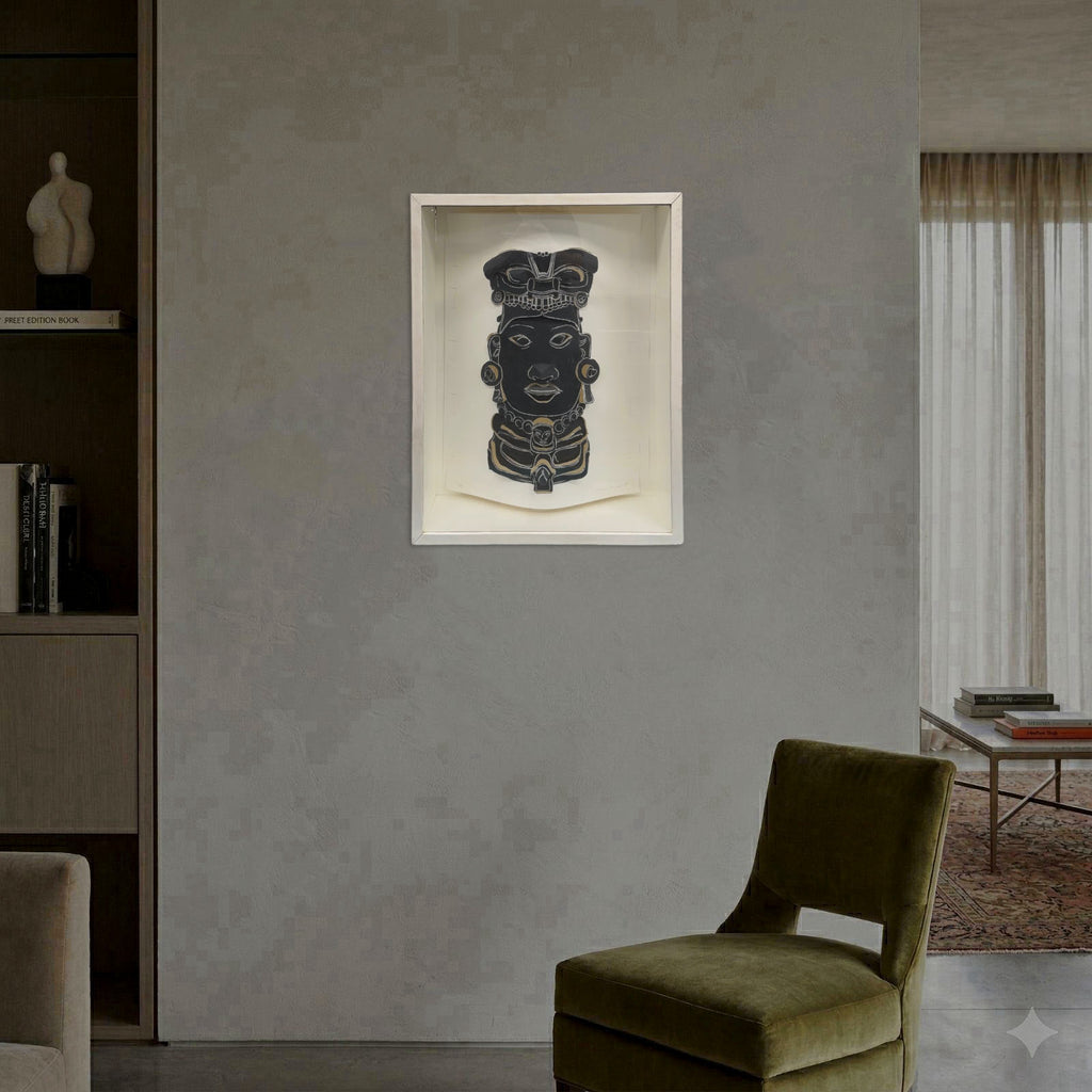 Milton Becerra "Rostro Precolombino" Limited Signed Framed Fine Wall Art Print