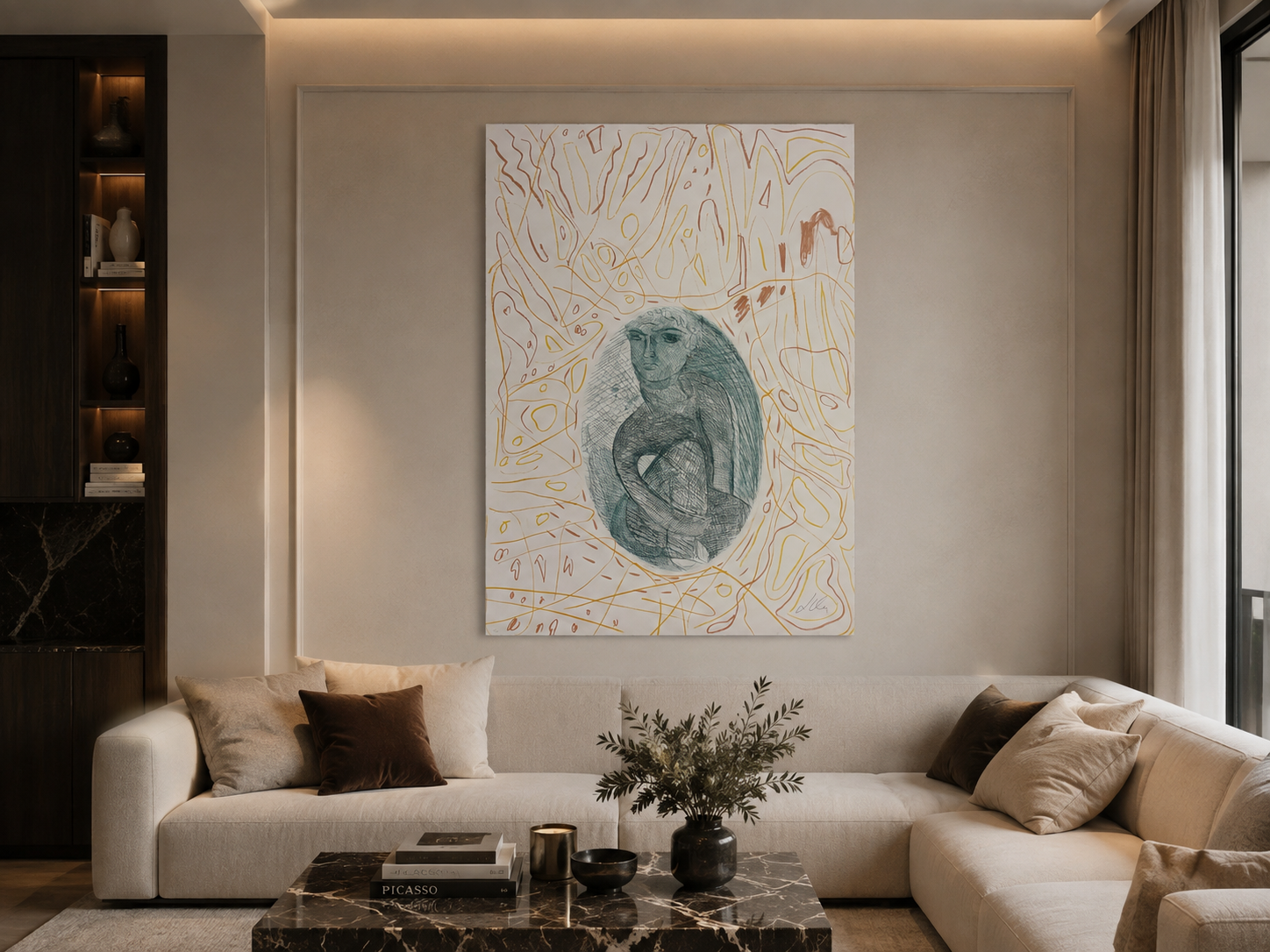 Sandro Chia "B1" 1991 Unframed Limited Signed Fine Wall Art Print, 99L x 69W cm