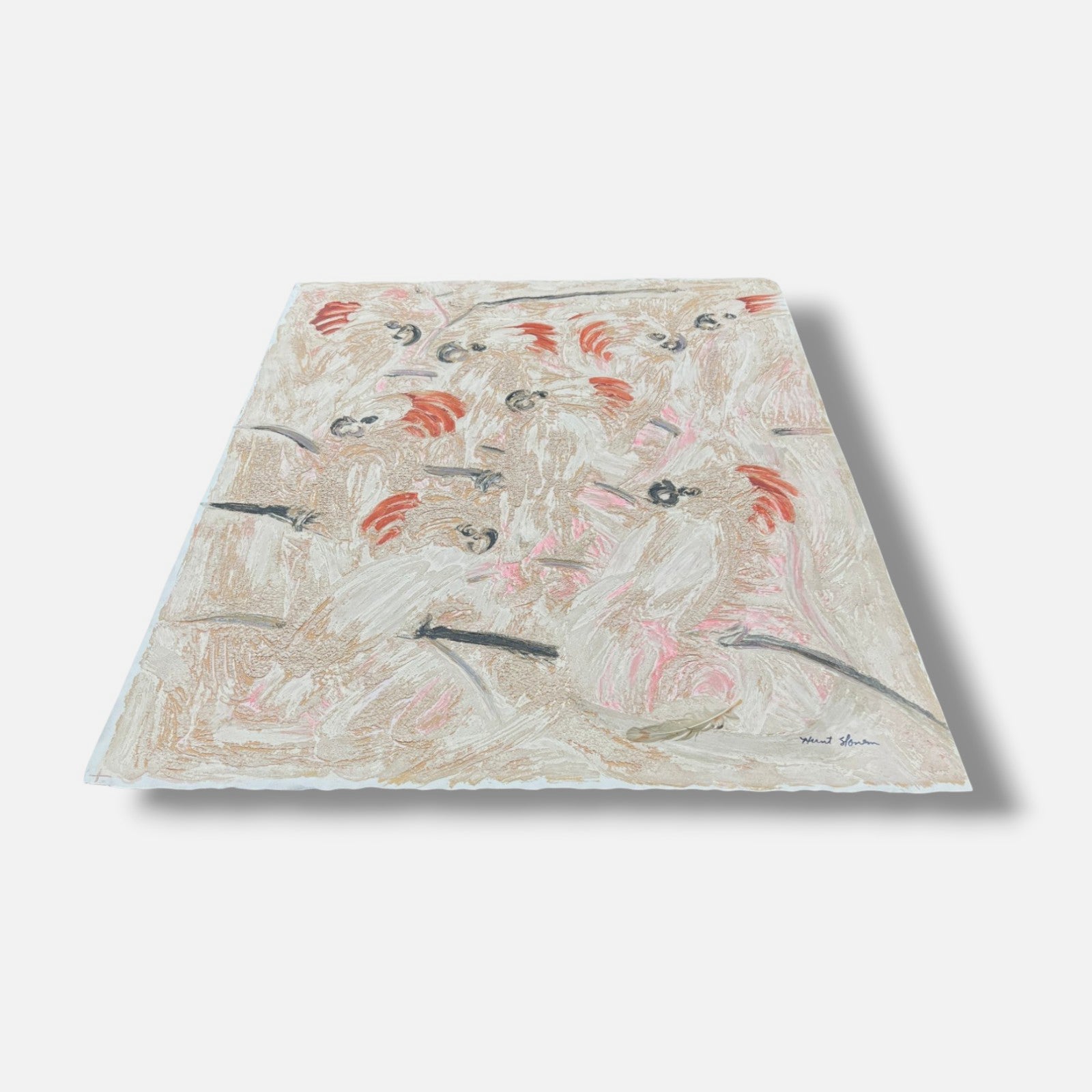 Hunt Slonem "Cockatoos" 2001 Limited Signed Wall Art, 109 x 87 cm