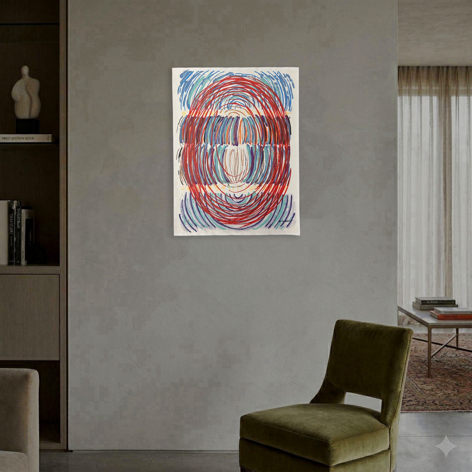 Luis Gordillo "Anitcosa Con Corazon Rojo" 2001 Limited Signed Wall Art, 76x54 cm