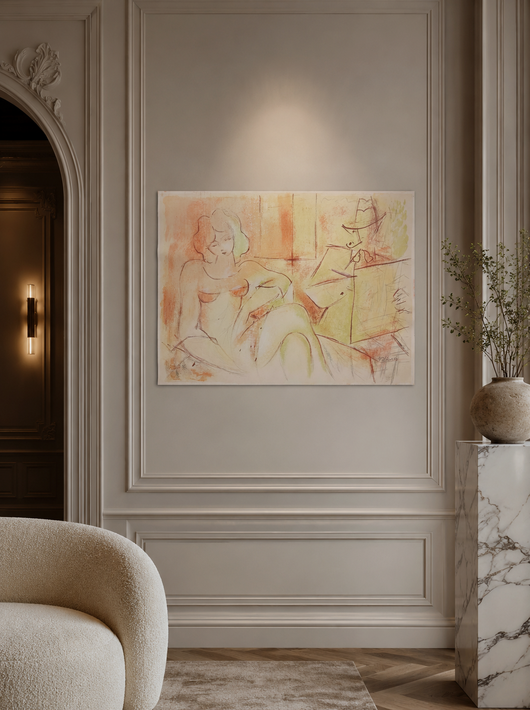 Antonio Rodriguez Valdivieso "Estudio De Pintor" P.T. Signed Wall Art Limited