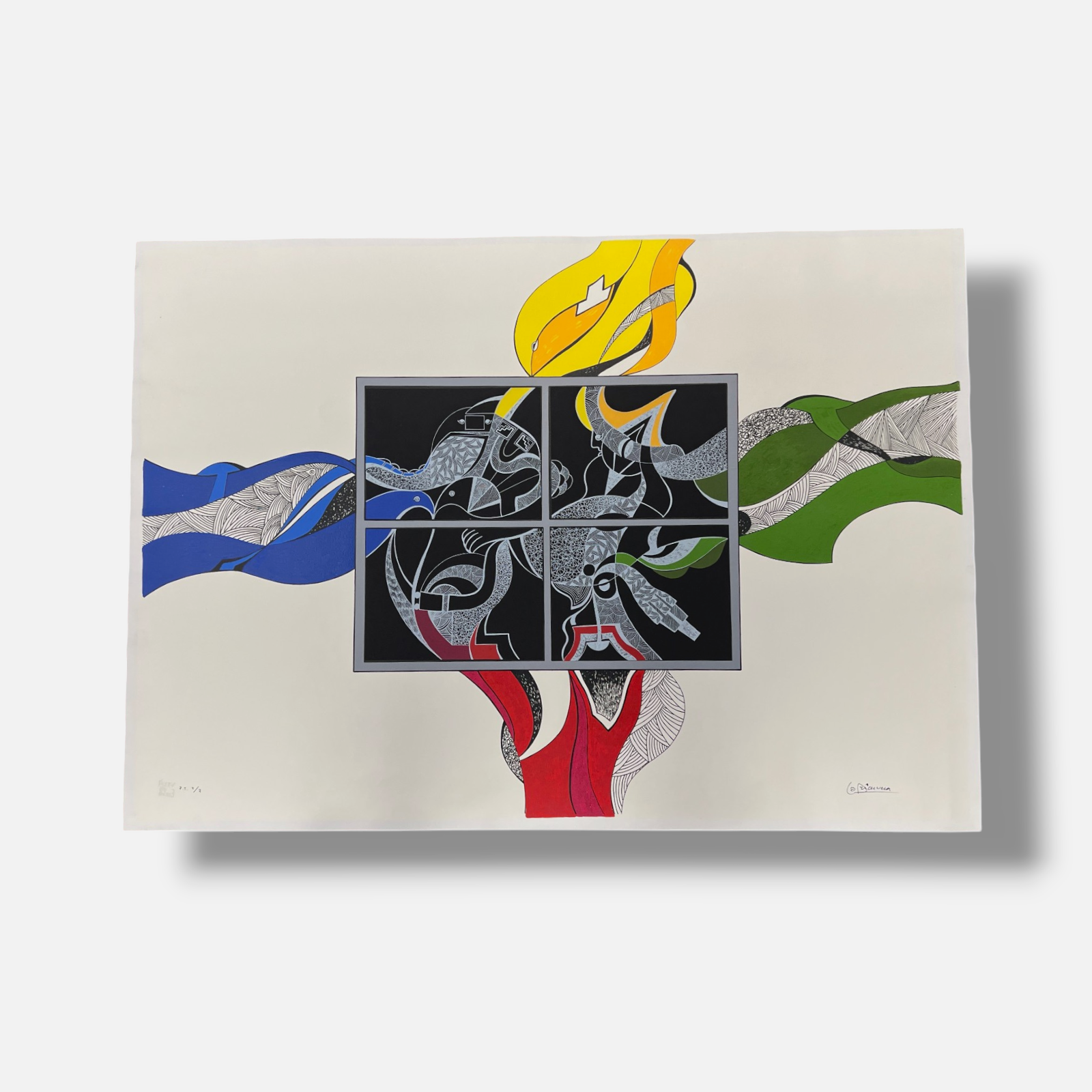 Luis Arias Vera "Silencio Integrado" P.T. 2003 Limited Signed Wall Art