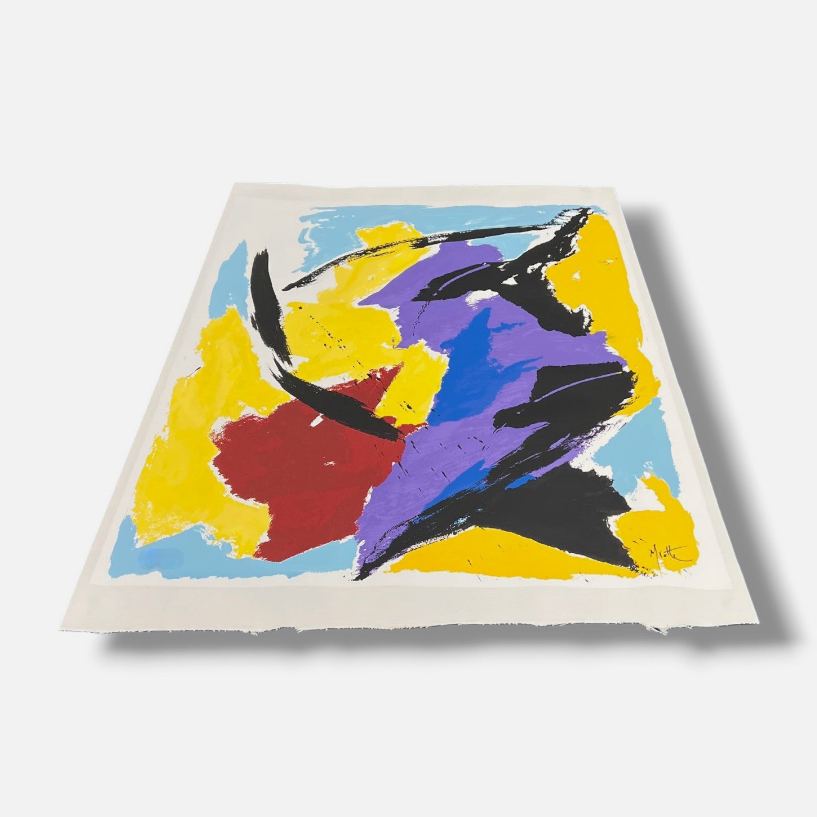 Jean Miotte "Mancha Central Violeta" 2006 Limited Signed Wall Art | 65 x 95 cm