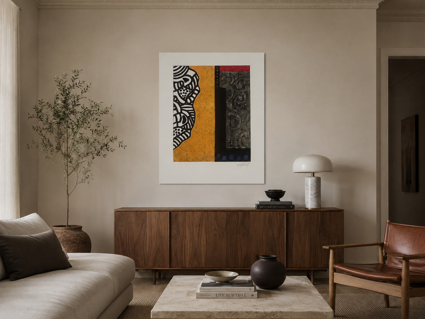 Osvaldo Matamoros "Sin Titulo" 2004 Limited Signed Fine Wall Art Print 76Lx56Wcm