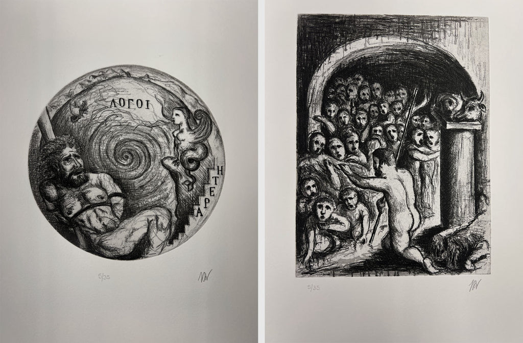 Guillermo Pérez Villalta "La Odisea" Limited Signed Art Print Set, 80 x 40 cm.
