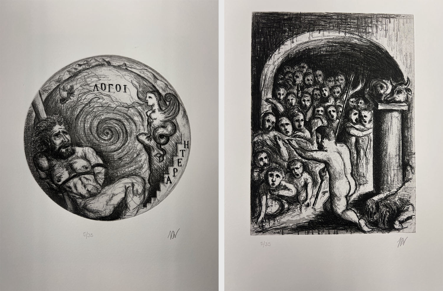 Guillermo Pérez Villalta "La Odisea" Limited Signed Art Print Set, 80 x 40 cm.